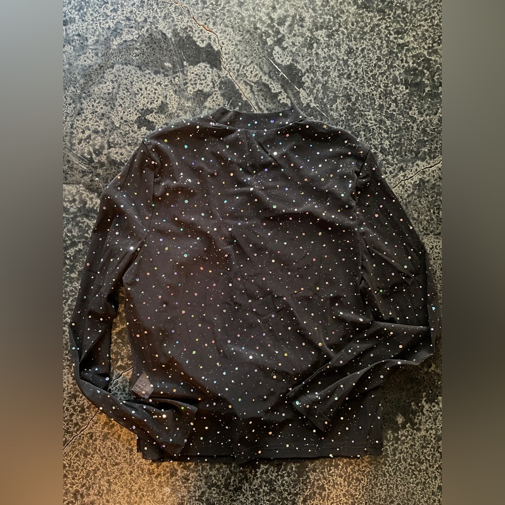 Mesh glitter top
